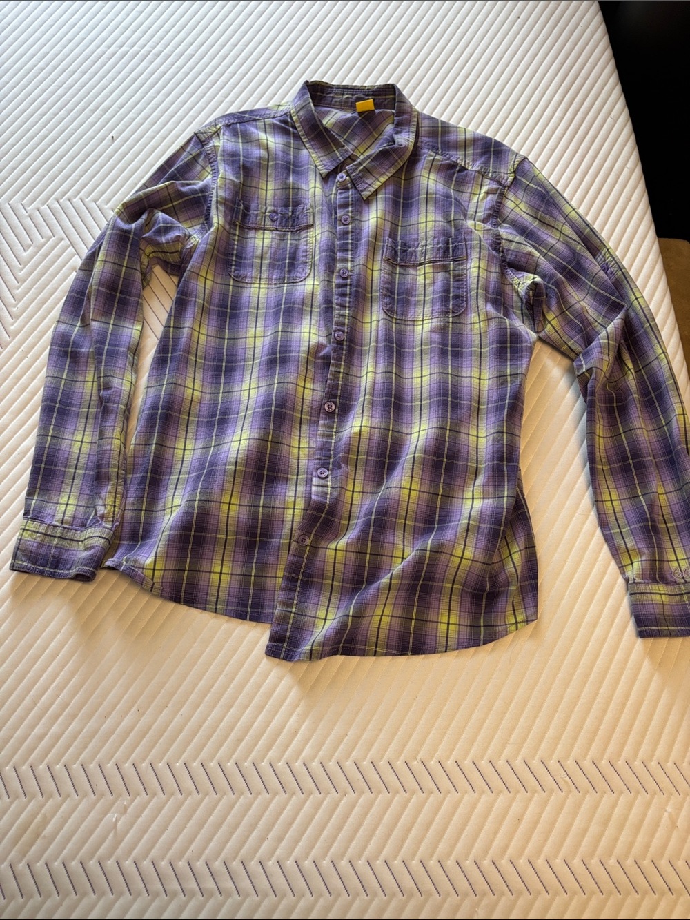 Cabela's Purple and Green Plaid Kids Button-Down Shirt